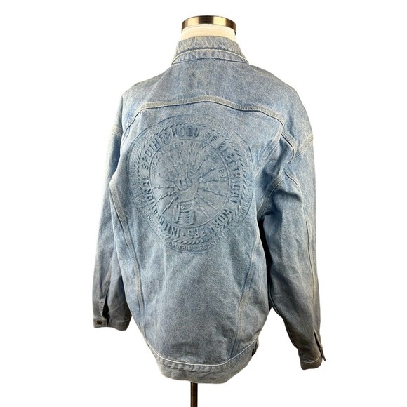 Carhartt Denim Jean Jacket Logo IBEW International Brotherhood Electrical Worker - Picture 4 of 13